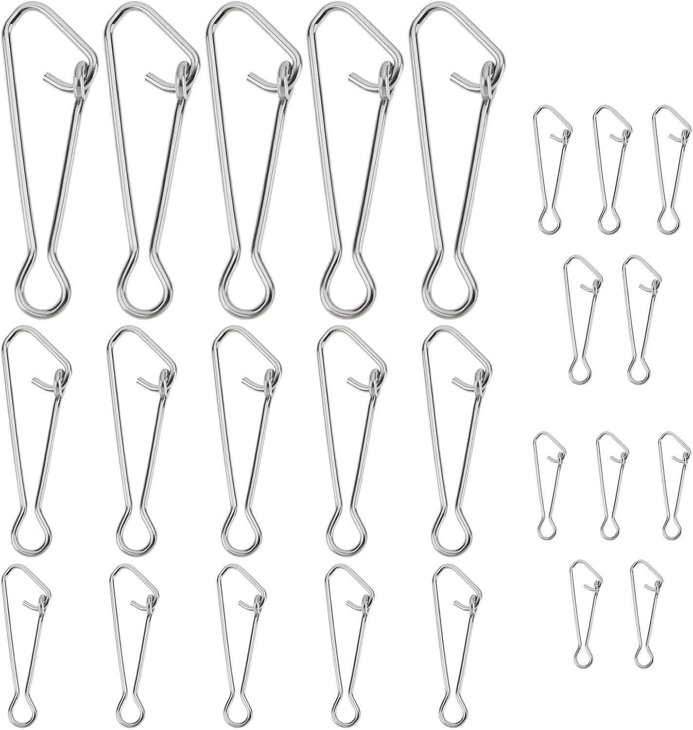 LT Easiyl 100Pcs Stainless Steel Fishing Snap Clips High Strength Quick Change Line Connectors for Saltwater and Freshwater, 5 Sizes 0# 1# 3# 5# 7# image number 5