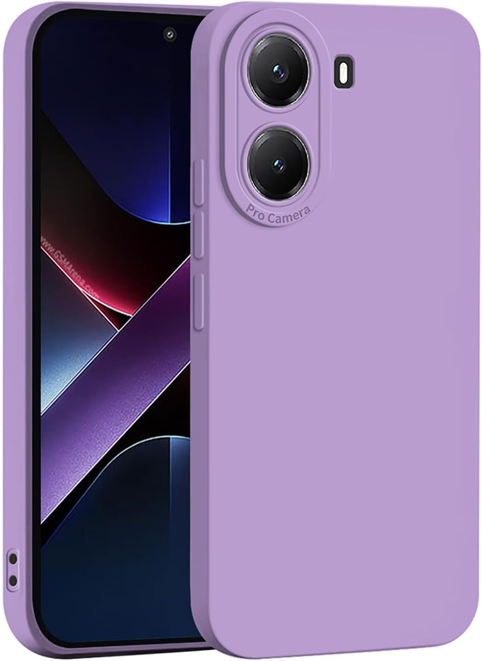 ILING Liquid Silicone Case for Xiaomi Poco X7 Pro 5G, Simple Plain Ultra Thin Soft TPU Bumper Shockproof Scratch-Resistant Protective Case Matte Elegant Women'S Mobile Phone Case (Black)