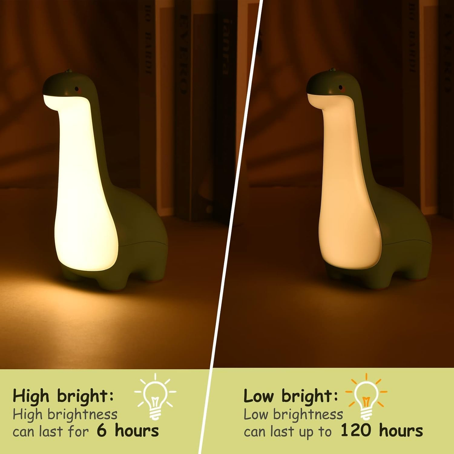 Dinosaur Night Light for Kids,Nursery Light with Animal Shape for Baby Room, Rechargeable Bedside Dinosaur Lamps,Kawaii Room Decor (Blue) image number 4