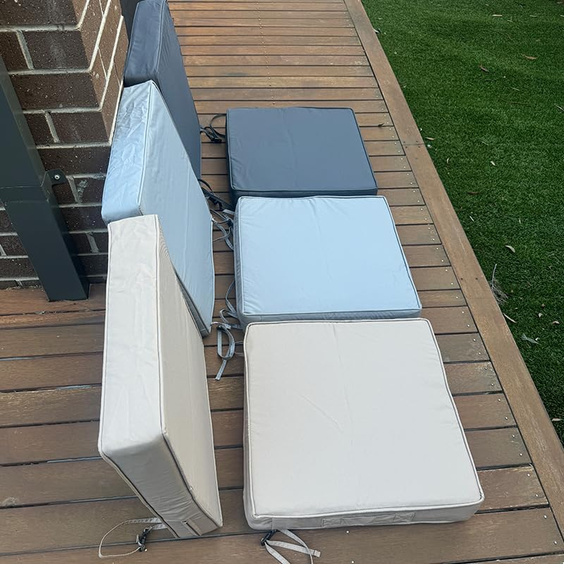 2Pcs Comfibloom'S High-Density Foam Seat Cushion, Patio Cushion,Waterproof, Outdoor Cushion,Perfect for Outdoor Charis. (Light Grey, Standard 48 X 48 X 9 Cm) image number 6