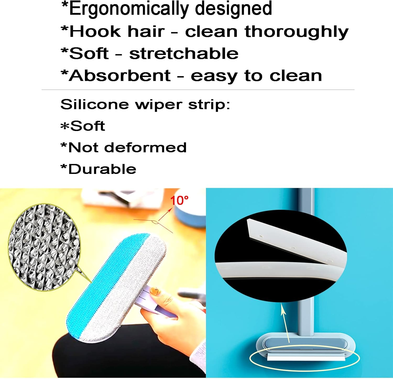 4 in 1 Window Screen Cleaner Brush with Handle, Magic Window Cleaning Brush, Also Suitable for Window Washer Squeegee Kit, Window Cleaner Squeegee, Window Track or Seal Cleaning Tools
