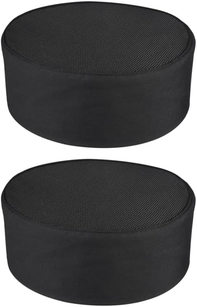 Cabilock 2Pcs Chef Hat Mens Work Hat Work Tie Breathable Chef Mens Hats Chefs Hat Hair Net for Men Hat for Women Headwear for Women Mesh Cotton Cloth Men and Women Flat Cap Aldult Black image number 2