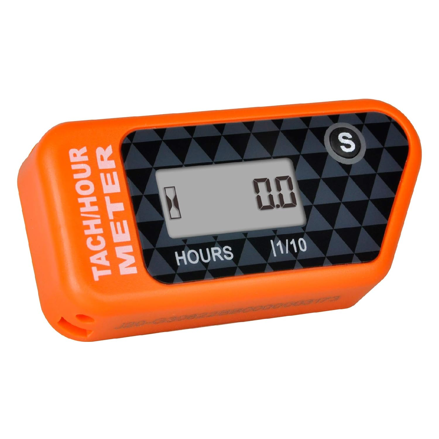 Jayron Digital LCD Tachometer Inductive Tach Hour Meter Display Max RPM Waterproof for Most Gas Engine Marine ATV Generator Lawn Tractor Motorcycle (Black)