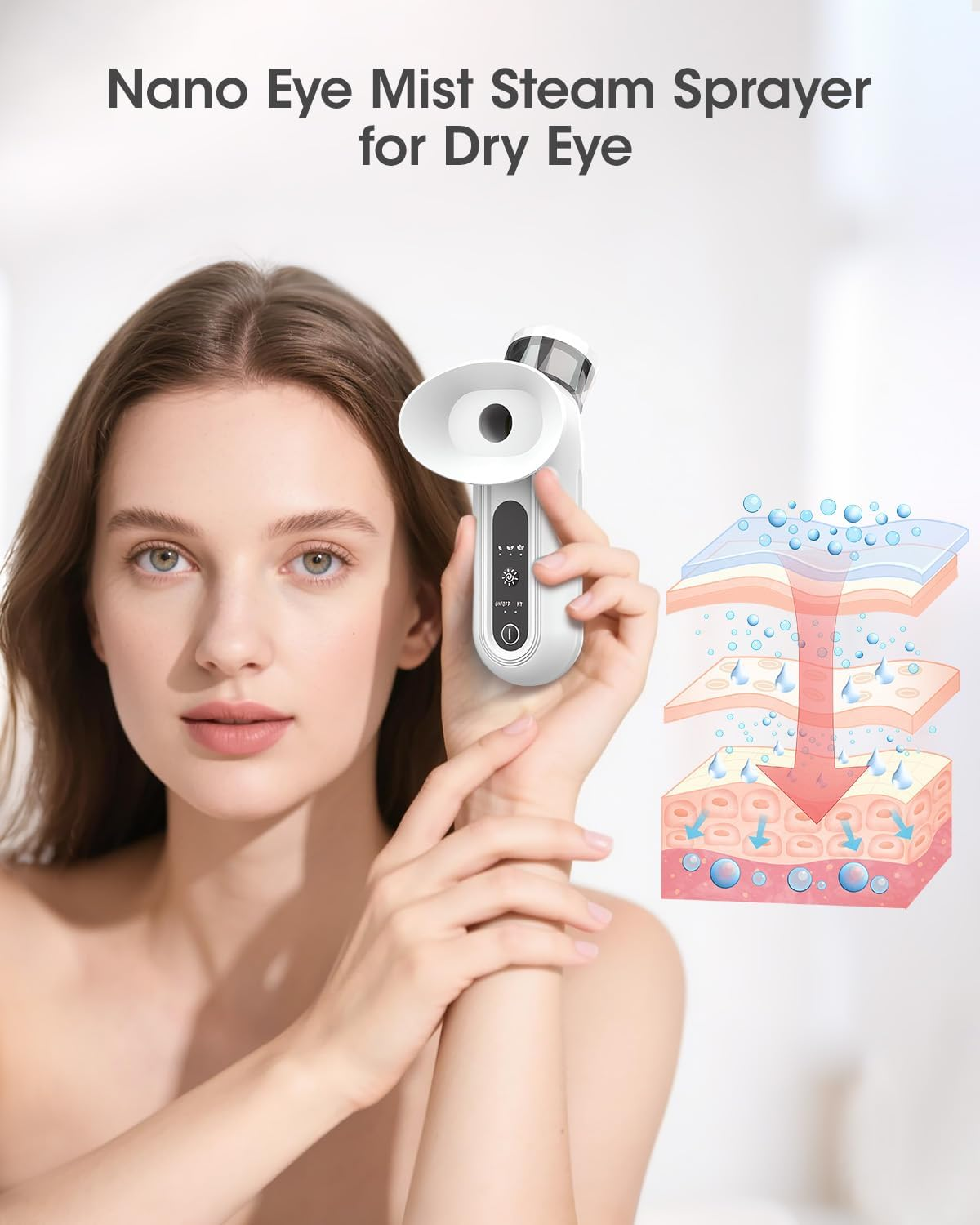 MYMULIKE Eye Steam Sprayer, Portable Steam Therapy for Dry Eyes, Personal Mini Soothing Steamer for Eye Care image number 6
