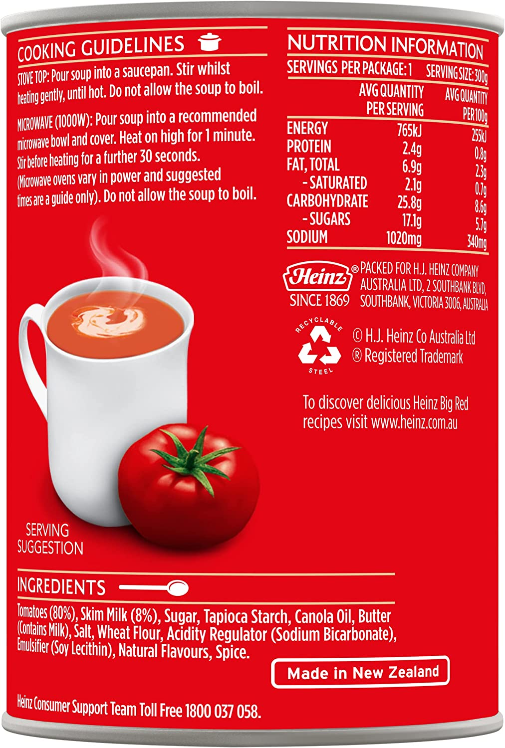 Heinz Soup for One Creamy Tomato Canned Soup image number 4