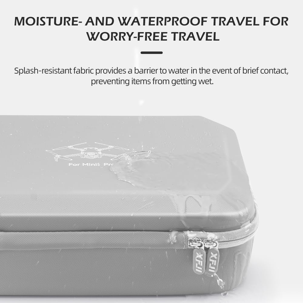 Mini 5 Pro Case &ndash; PU Leather Hard Carrying Case Compatible with DJI Mini 5 Pro Fly More Combo, RC 2 Display Controller, Drone, Batteries, ND Filters & Accessories (Black)