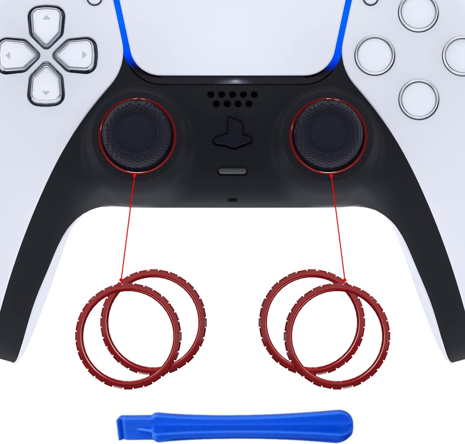 Extremerate Purple Replacement Accessories for PS5 Controller, Custom Accent Rings for PS5 Controller - Controller NOT Included