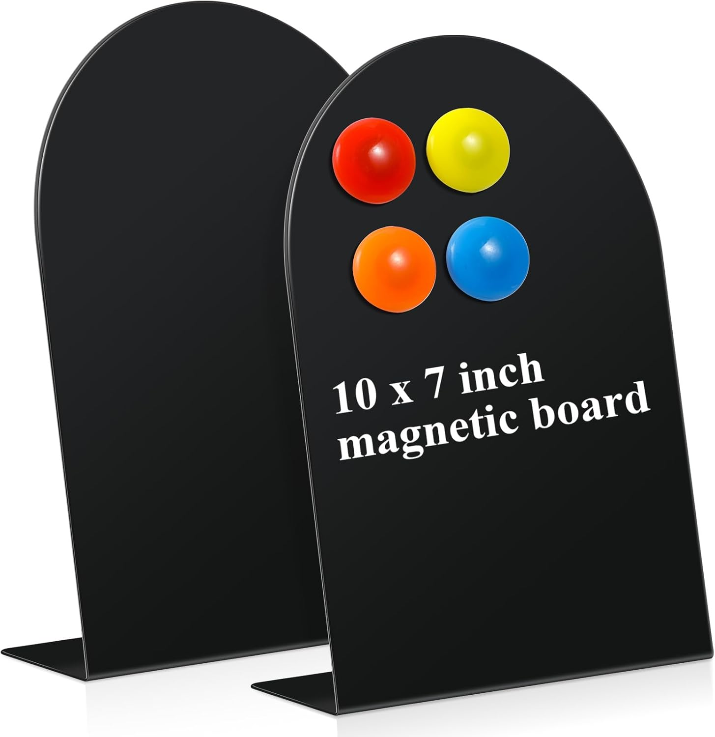 Shimeyao 2 Pcs Black Magnetic Bulletin Board for Tabletops with 8 Magnets 12 X 8.5 Inch Memo Display Easel Stand for Home Office School Kitchen Table Supplies (Arched) image number 3
