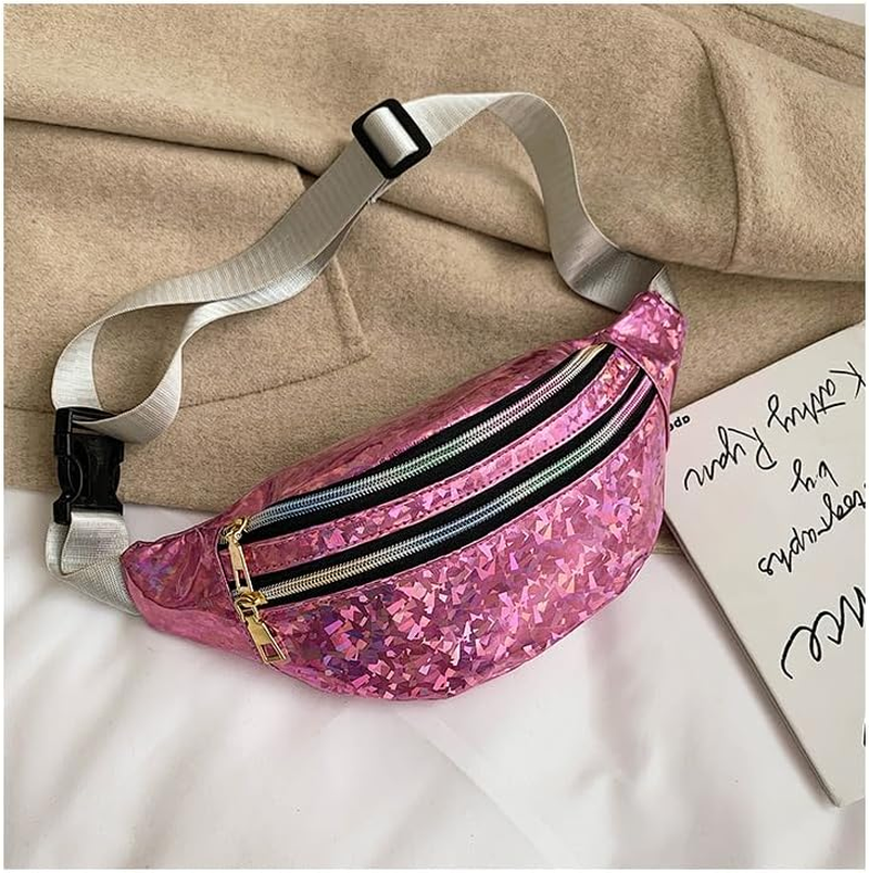 Fanny Pack Fashionable Waist Bag Waterproof Bum Bag with Adjustable Strap for Women Men Sports Running Hiking Jogging (Rose) (Pink) image number 4