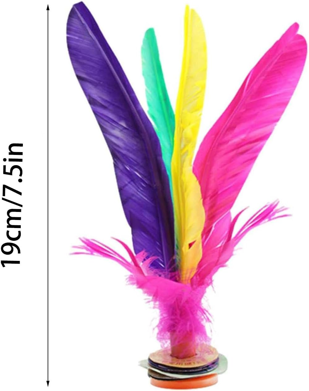 6 Pack Chinese Jianzi Shuttlecock,Colorful Feather Kicking Shuttlecock,Foot Feather Sports Toy for Indoor and Outdoor image number 1