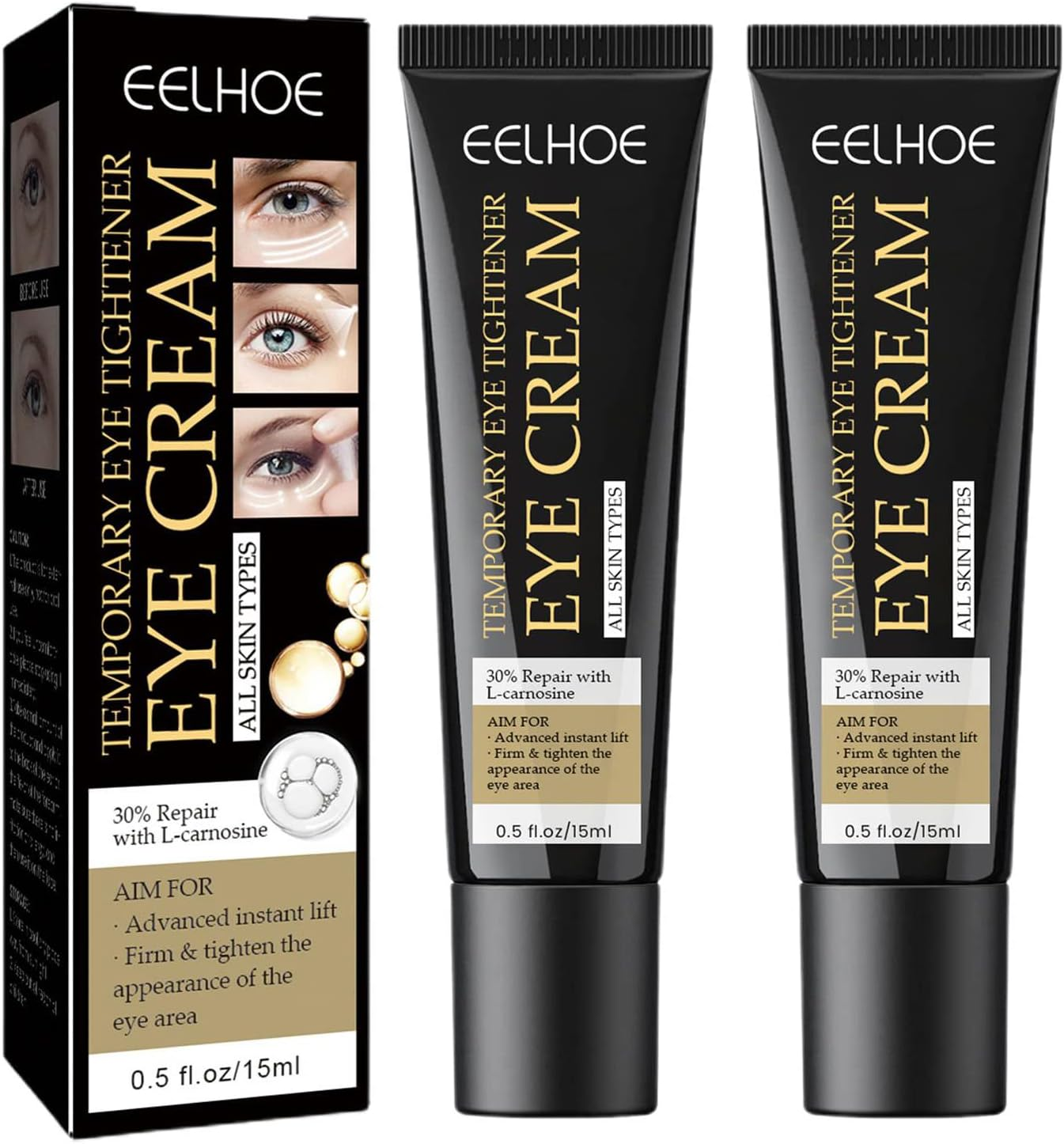 15Ml Instant Eye Tightener Eye Cream | Firming Eye Cream to Reduces Under-Eye Bags, Dark Circles & Puffiness | Lift Firming Anti-Wrinkle Eye Tightener image number 1