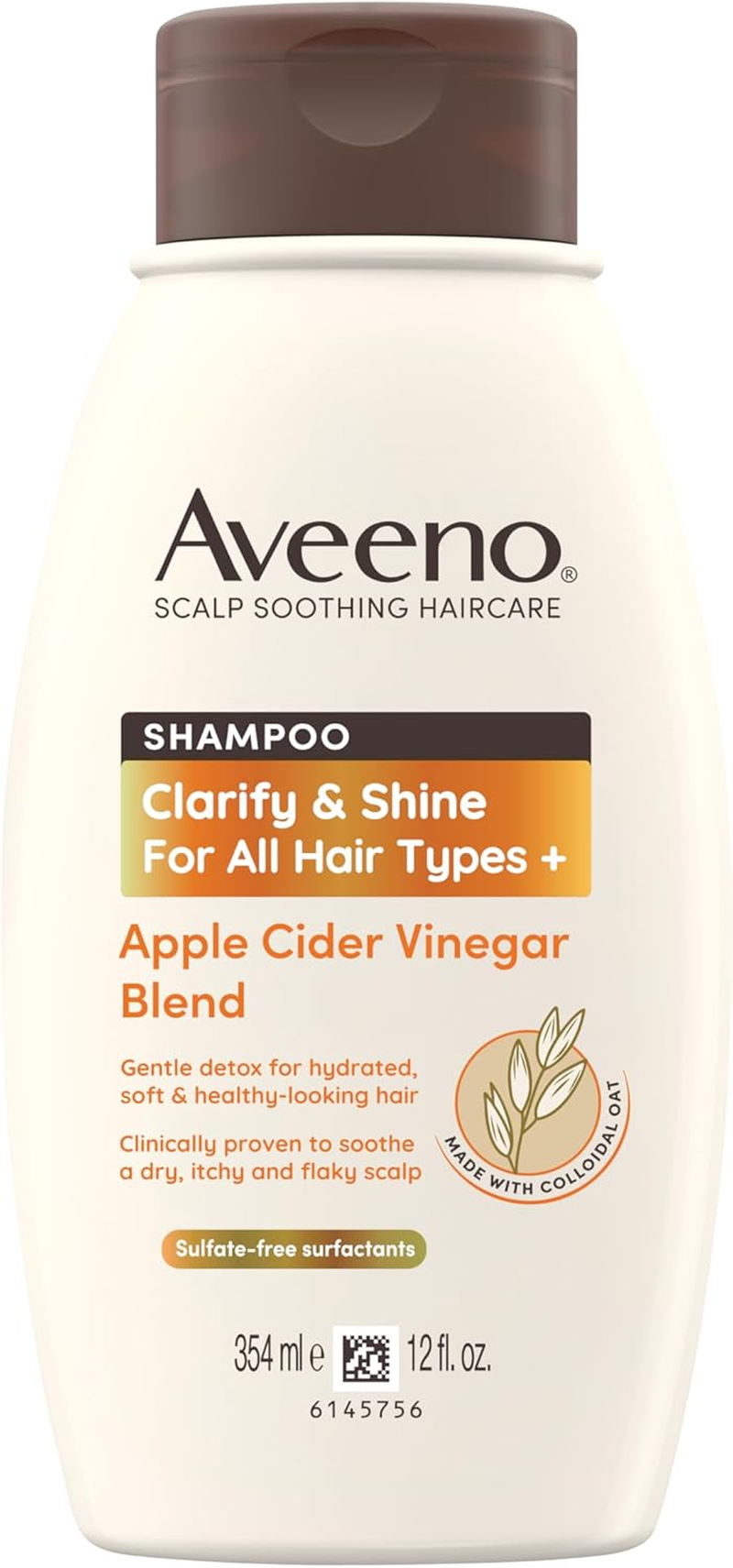 Aveeno Apple Cider Vinegar Clarifying Shampoo for Dull Hair 354Ml image number 2