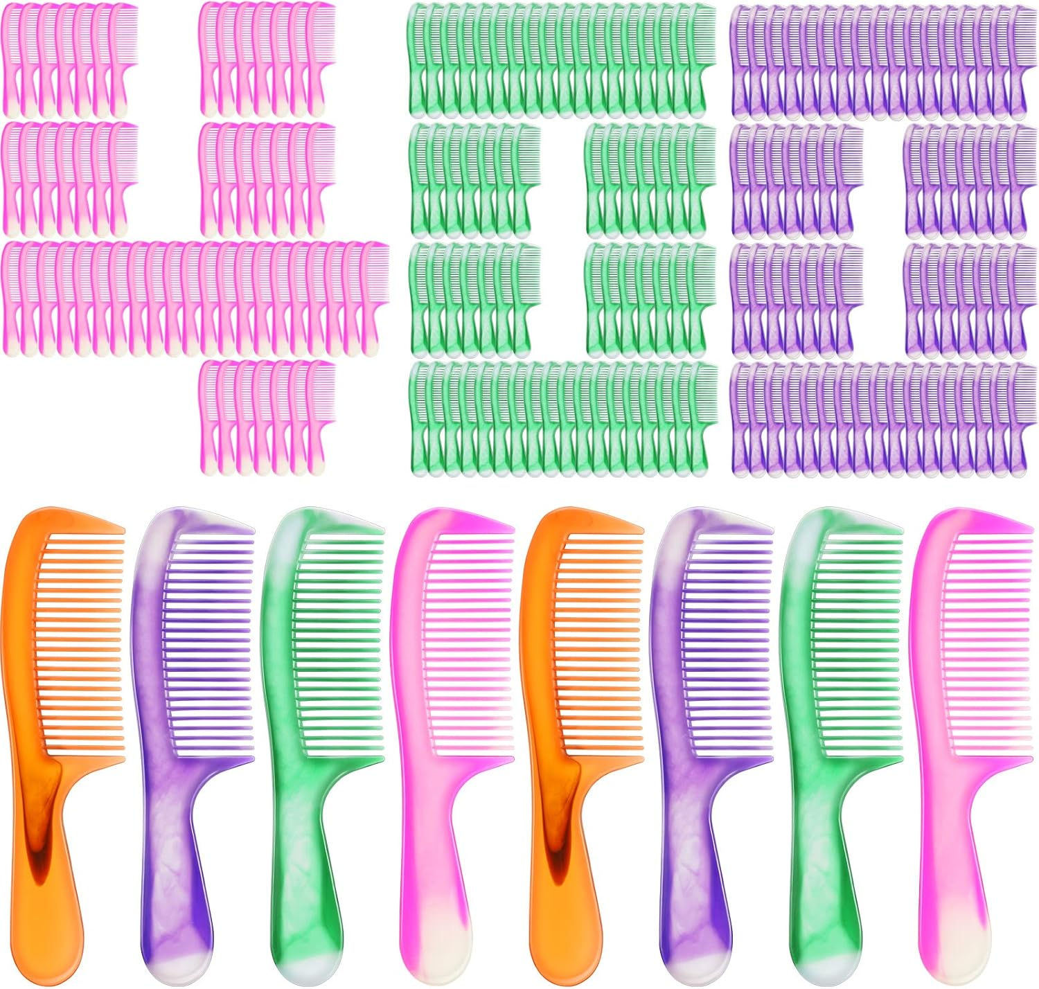 400 Bulk Individually Wrapped Hair Combs Disposable Hair Combs Set Colorful Hair Combs Bulk for Hotel Shelter Homeless Nursing Home Charity Church image number 1