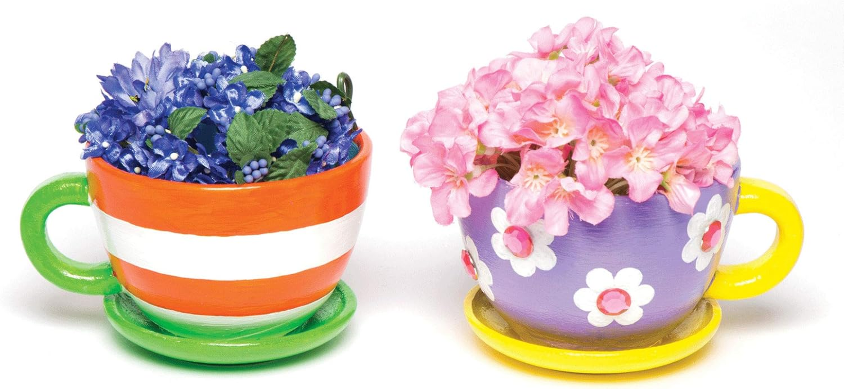 Baker Ross AC624 Ceramic Flower Pots Cup & Saucer (Pack of 2), 12 Cm X 10 Cm X 14.3 Cm, Ceramic image number 5