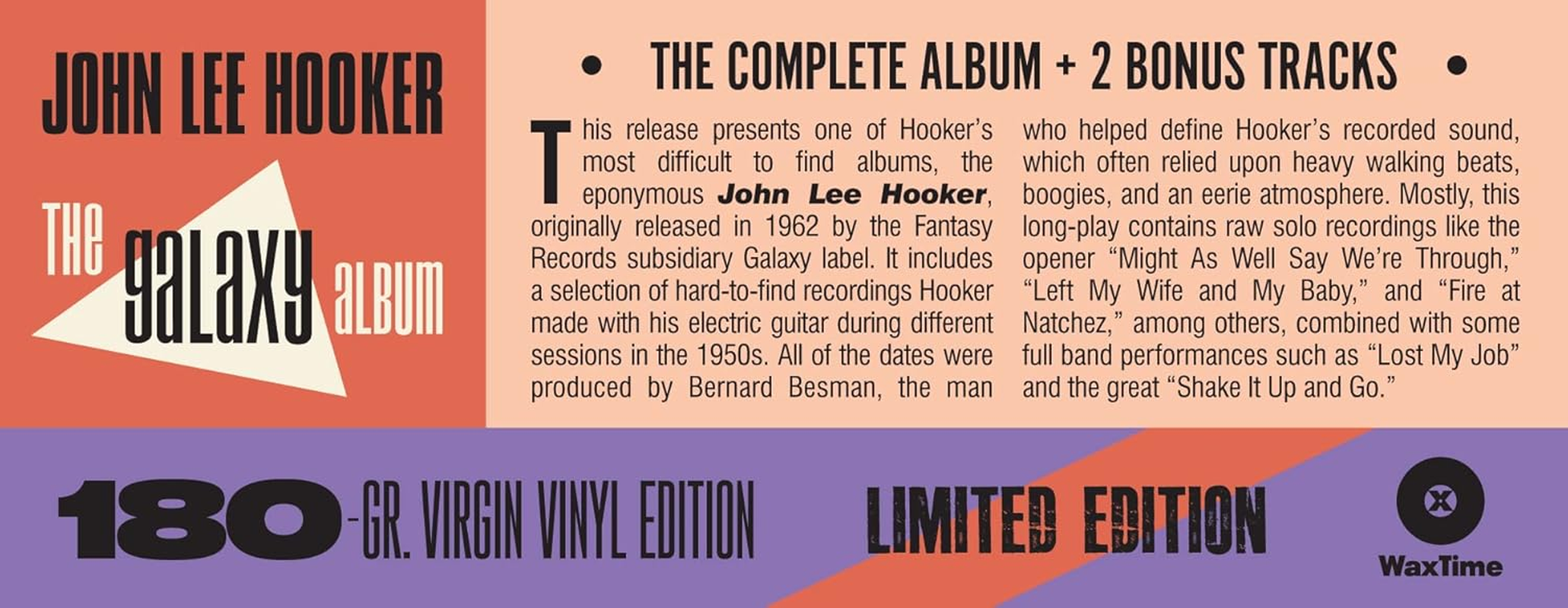 John Lee Hooker: the Galaxy Album - Limited 180-Gram Vinyl with Bonus Tracks image number 1