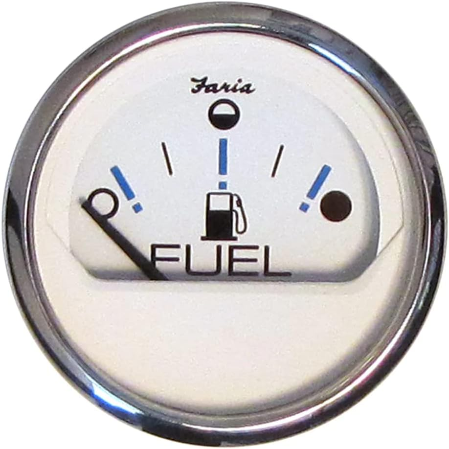 Faria Beede Instruments Faria 13818 Chesapeake Fuel Level Gauge - White SS, 2"