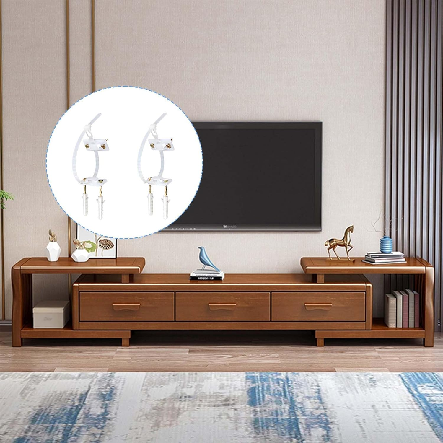 [Loimon 12-Pack Heavy-Duty Anti-Tip Fixation Anchors] Drill-Required & Manual Installation | Earthquake-Secure Furniture Wall Mounts for Baby Proofing Cabinets, Tvs, Bookshelves | Child Safety Home Security Device for Australian Households image number 2