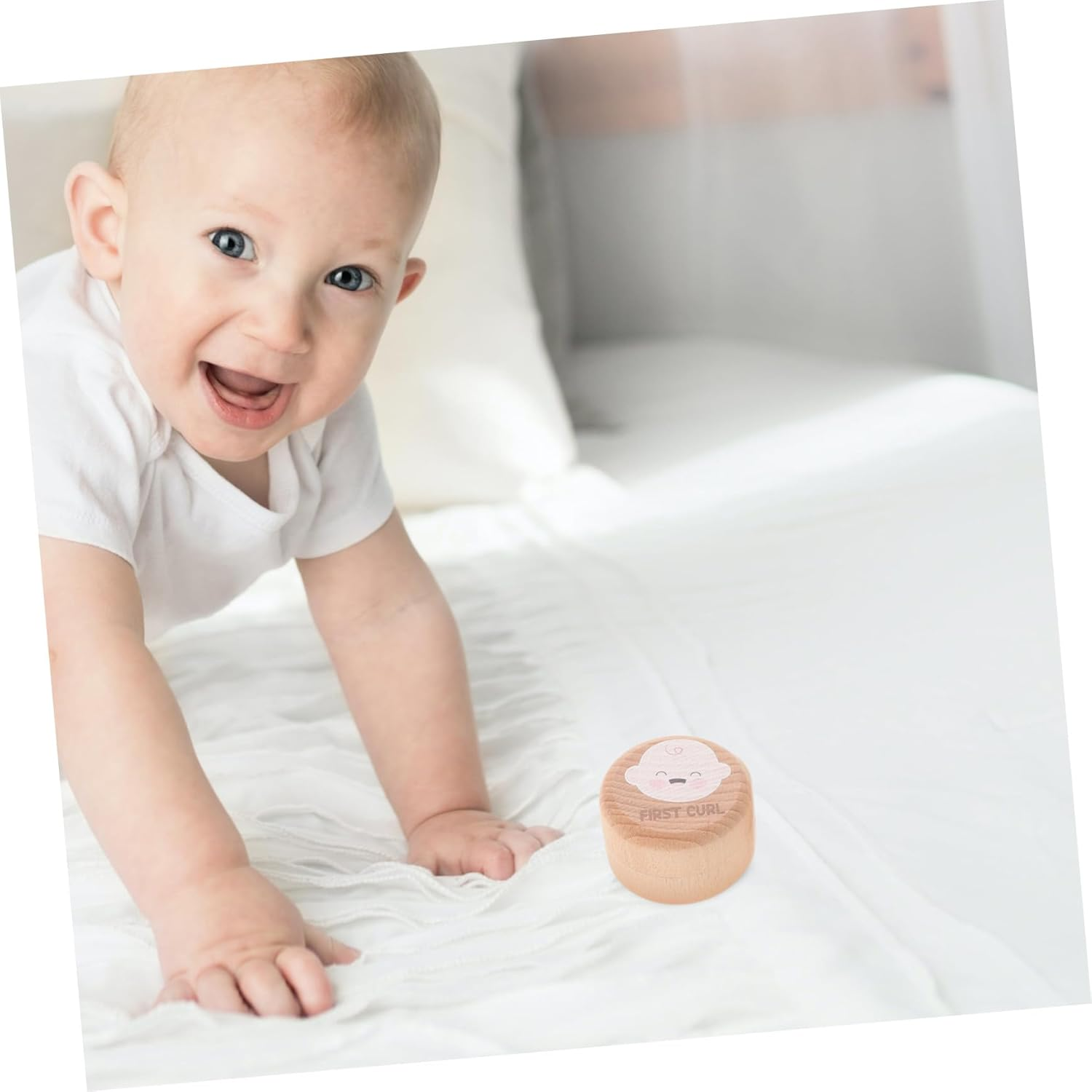 2Pcs Wooden Tooth Keepsake Box Set for Kids round Baby Tooth Holder for Boys and Girls image number 1