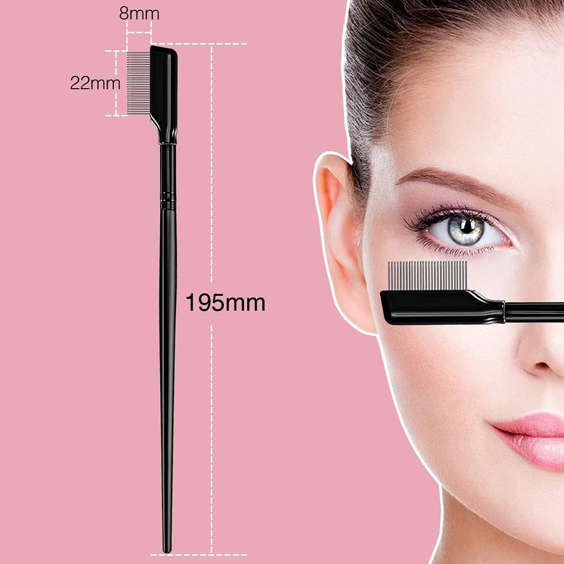 2Pcs Eyelash Separator, Eyelash Comb Lash Brush Separator, Lash Comb Eyelashes Curler Makeup Mascara Applicator, Eye Makeup Brush Tools, Metal Teeth Eyelashes Grooming Tool image number 4