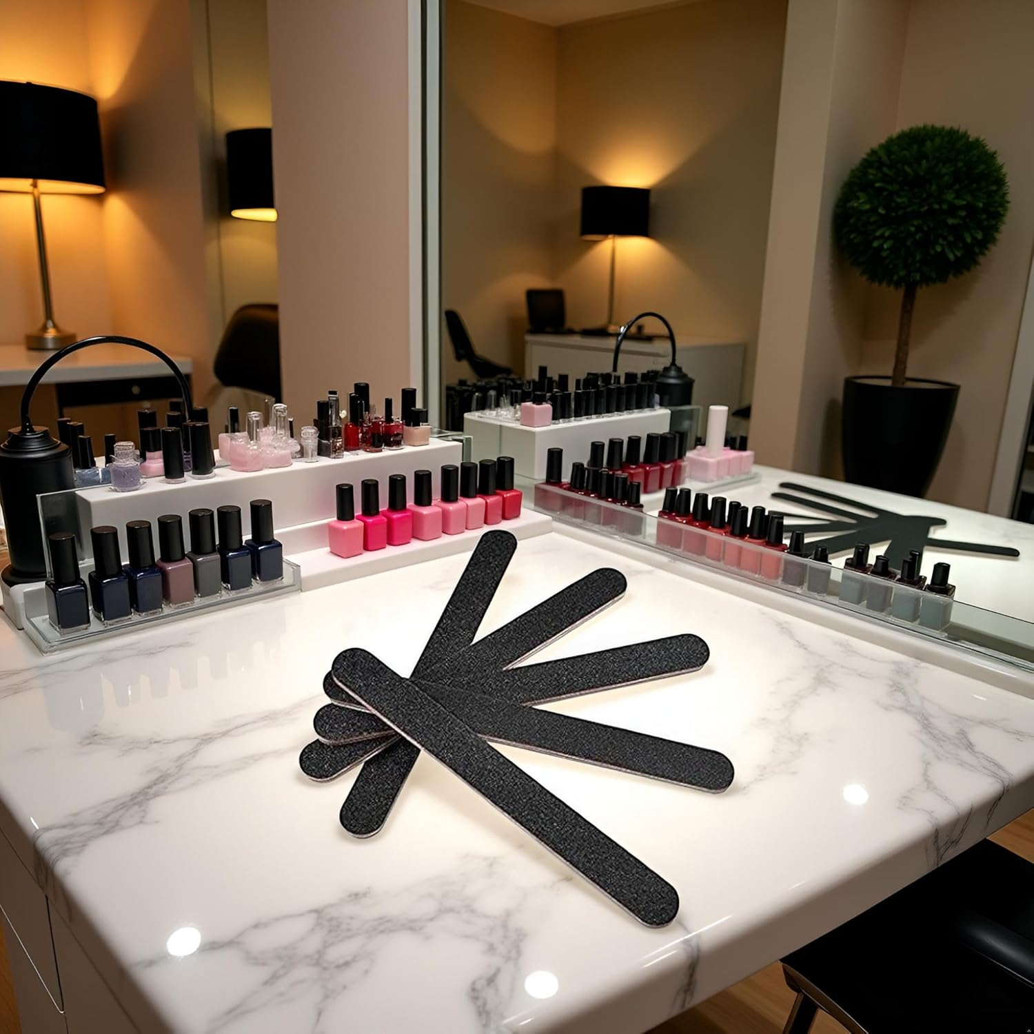 5Pcs Black Large Professional Nail Files Emery Boards,Jumbo Professional Nail Files Emery Boards Buffers Grit 100 Creative and Exquisite Workmanship image number 1