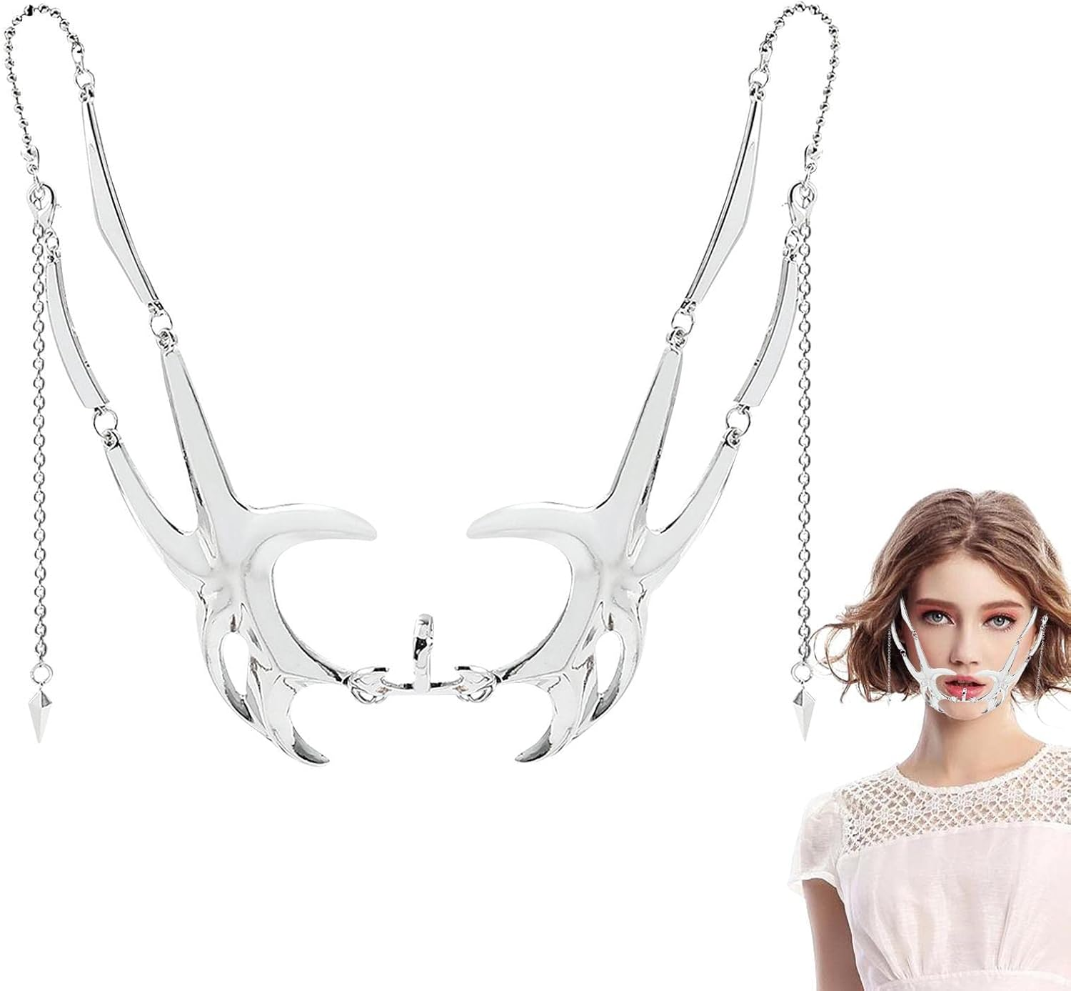 Steampunk Face Silver - Masquerade Face Decoration | Cosplay Masque Festival Half Masque Half-Face