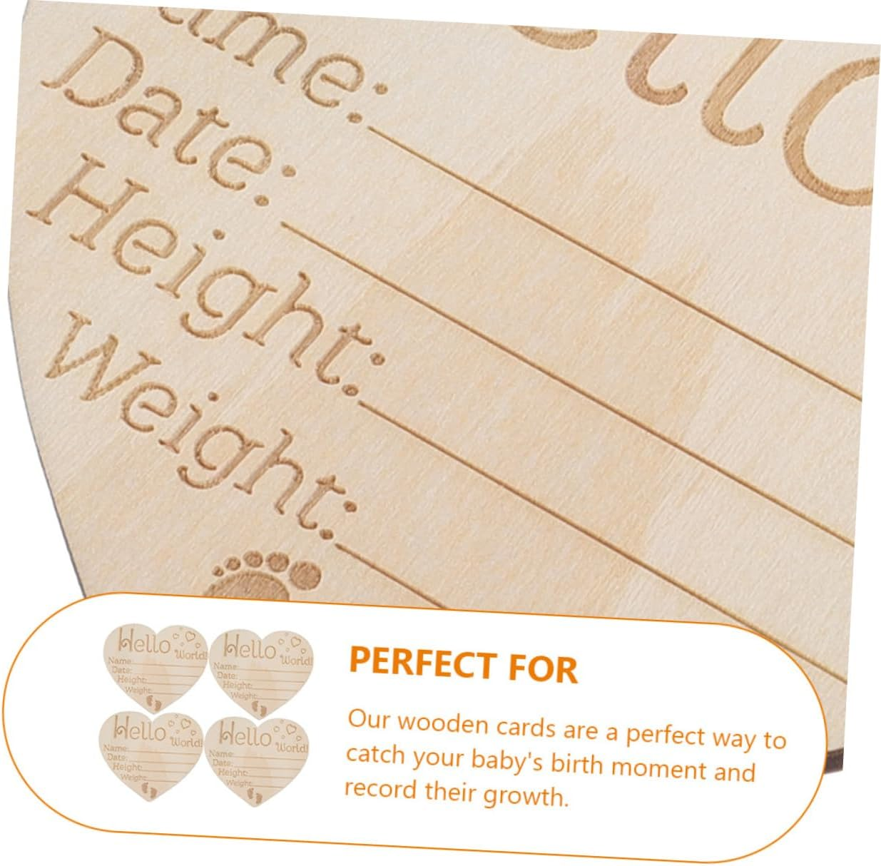 Yardenfun 4Pcs Wooden Name Sign Birth Announcement Milestone Disc for Newborn Photography Props Unique Growth Memory Signs for Special Moments image number 1