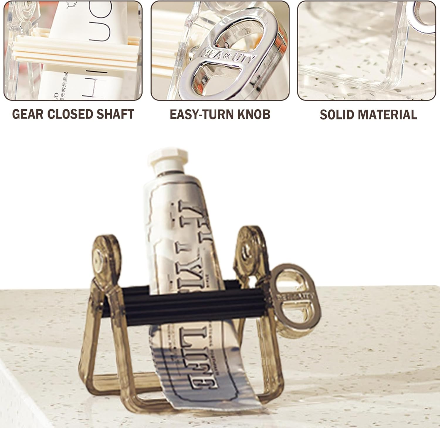 Luxury Paint Tube Squeezer Wringer Tool - Rolling Metal Tube Squeeze Roller for Toothpaste - Metal Toothpaste Tube Squeezer for Artists, Hair Salons, Painters - Daily Living Essential (Black) - Black image number 5