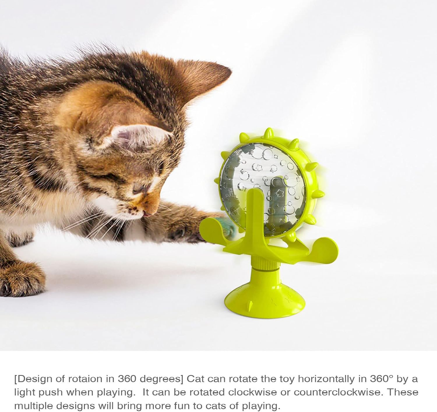 Cat Leaking Toy,Food Dispenser Toys with 360&deg; Rotatable Wheel | Ferris Wheel Shape Food-Dispensing Toys for Kitten, Cat, and Dog Gyouza image number 3