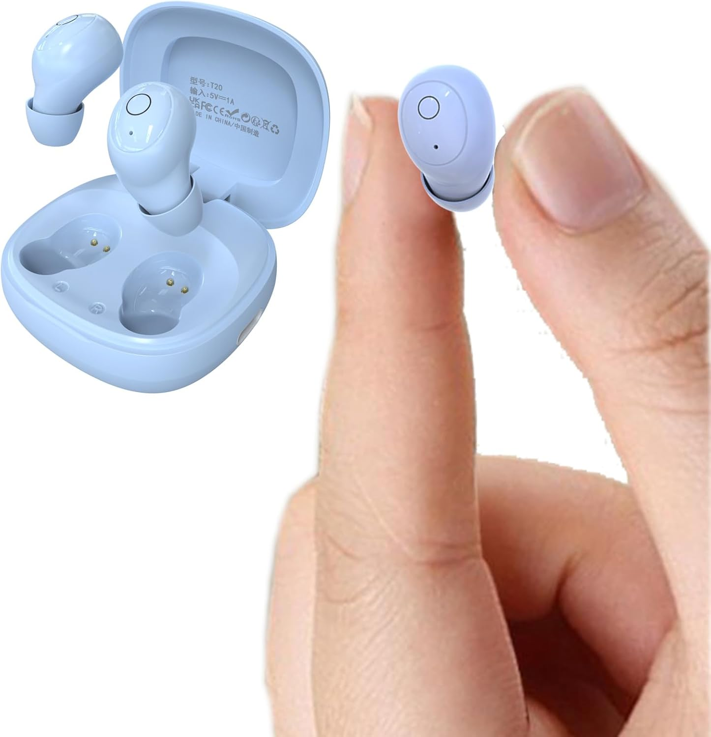 Xmenha Small Invisible Mini Earbuds Hidden Wireless Bluetooth for Small Ears Tiny Discreet Hidden Sleep Earbuds for Sleeping Side Sleepers Ear Buds Invisible for Sleeping Headphones Skin Tone