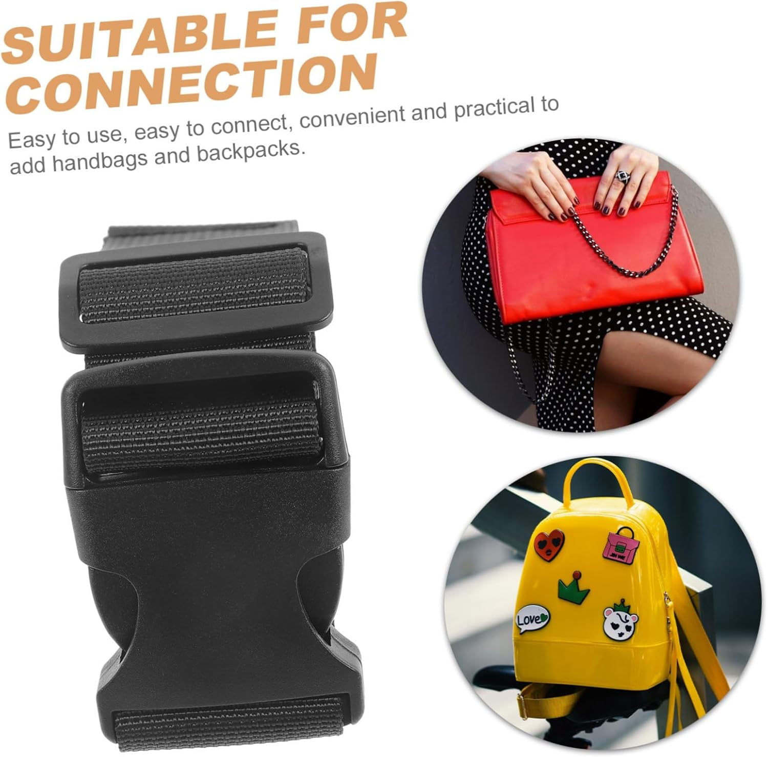 TOVINANNA 4Pcs Adjustable Luggage Connection Straps for Suitcase Travel Luggage Connector Straps to Add Backpack Bag Material image number 6