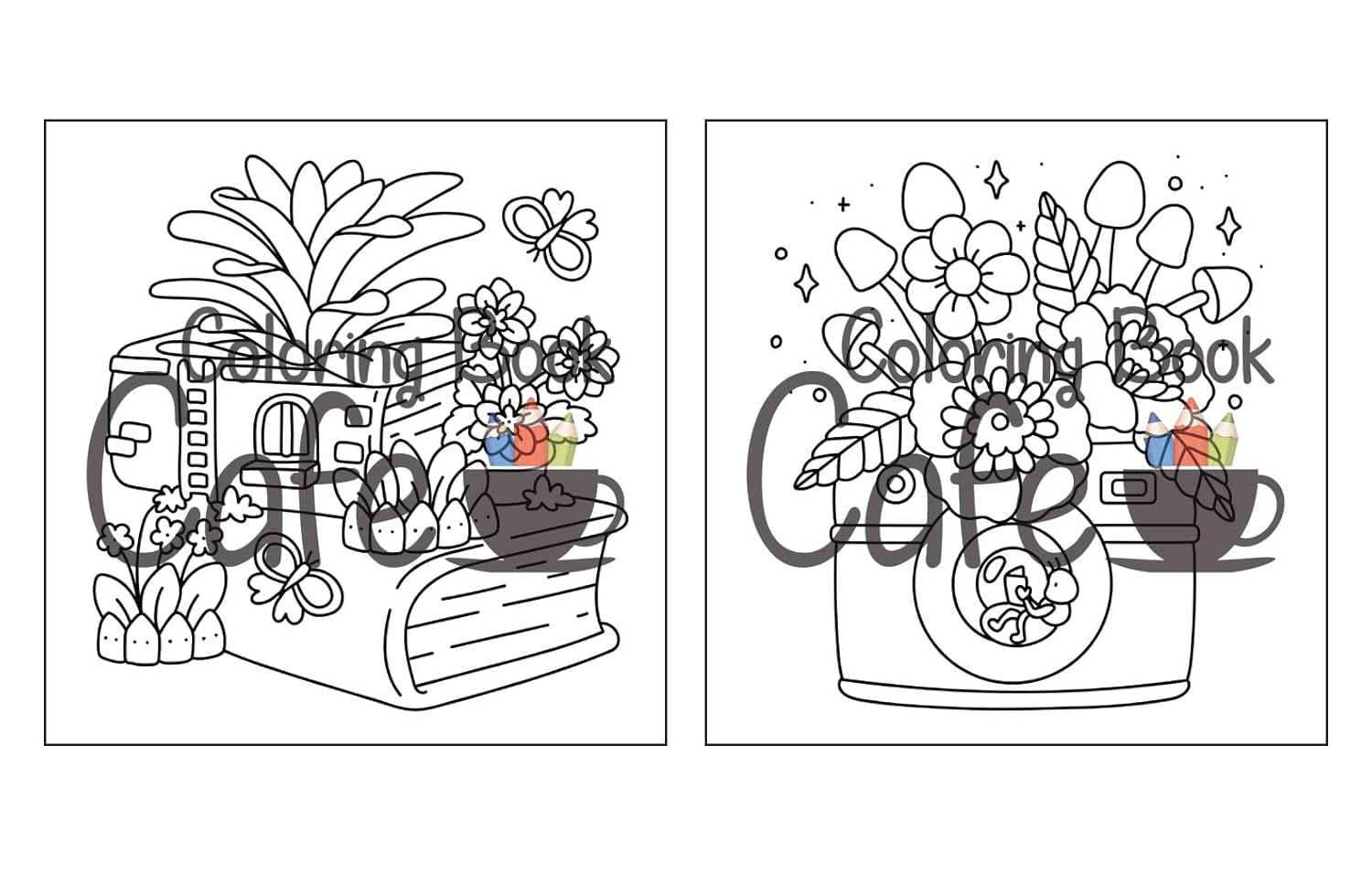Tiny Gardens: Cute & Comfy Coloring Book for Adults and Teens Featuring Adorable Garden Scenes image number 6