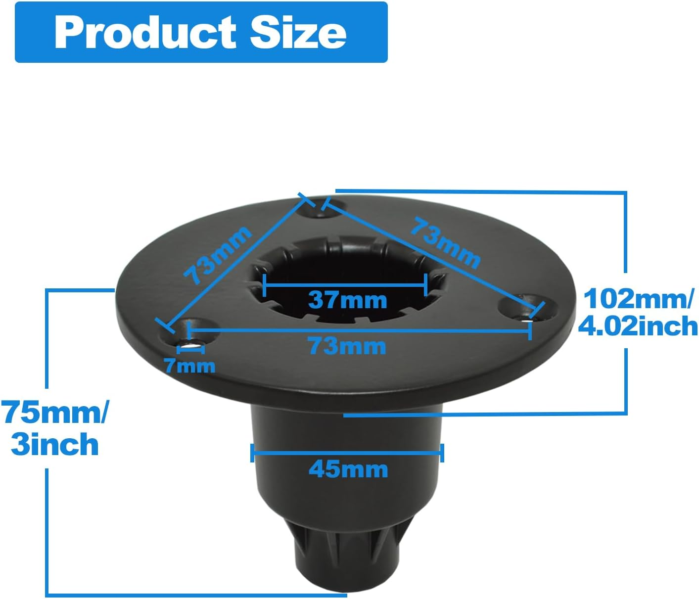 Howonder Speaker Stand Top Hat,Metal Speaker Cabinet Pole Mount,Pa/Dj Tripod Speaker Stand Mounts Adapters Mm (2 Packs Black) image number 5