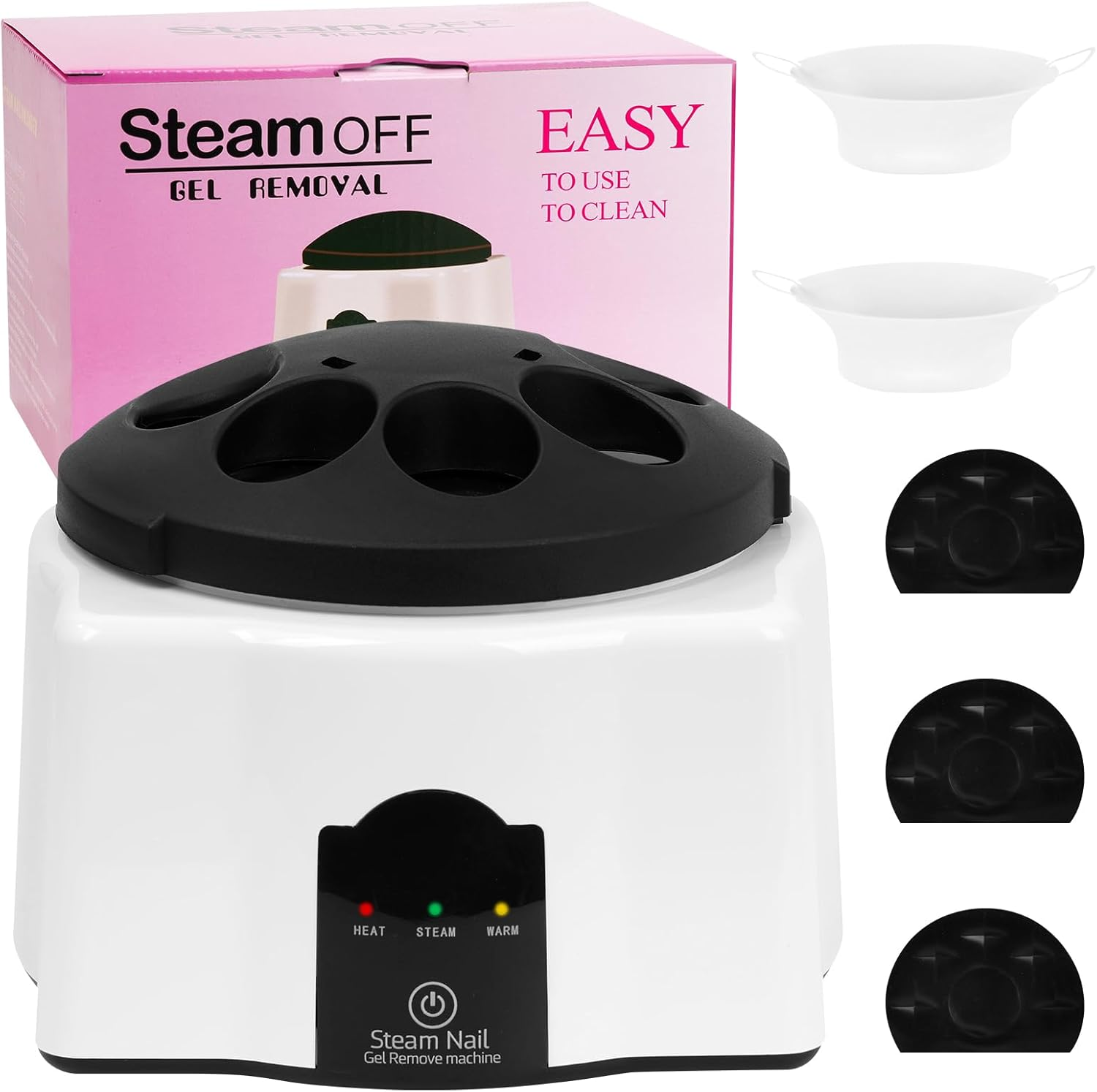 36W Steam Nail Polish Remover Machine,Lxiangn Electric Nail Soaking Bowl Nail Steamer Gel Nail Polishing Remover for Acrylic Nail Salon image number 5
