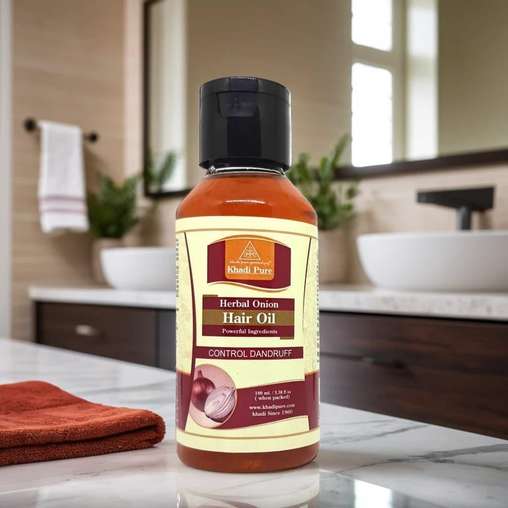 Khadi Pure Bhringraj Root Sls & Onion(Small) Hair Oil, 210 Ml (Pack of 2) image number 5