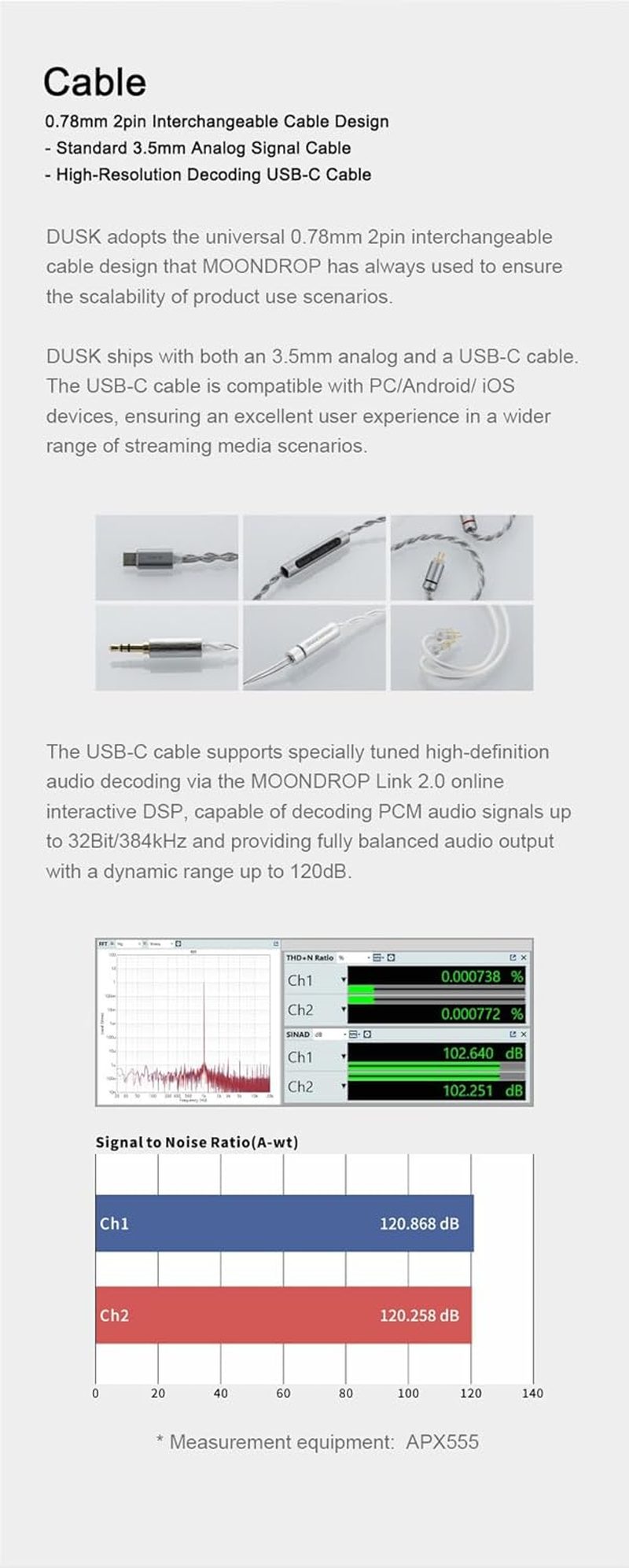 Moondrop X Crinacle Dusk Iems 2Dd+2Ba+2Planar Earphones with 0.78 2 Pin 3.5Mm/Usb-C Plug image number 2