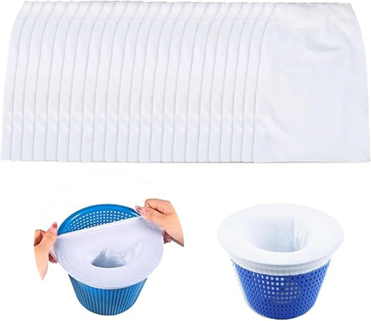 30Pcs Pool Skimmer Filter Socks, Reusable Pool Skimmer Socks, Ultra Fine Mesh Filter Sock, Pool Skimmer Basket Catcher Net for Cleaning Inground or above Ground Pool Debris, Hair and Leaves image number 1