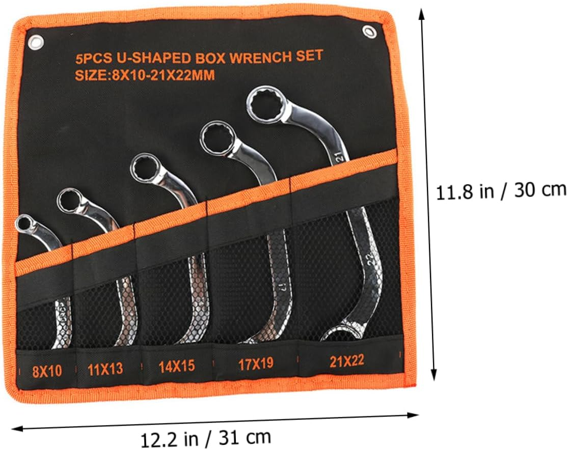 WHAMVOX 5Pcs Chrome-Vanadium Steel Metal Socket Spanner Set, 12-Point Box Wrench Multi-Functional Double-Ended Tool Kit for Automotive Repair and Home Maintenance image number 3