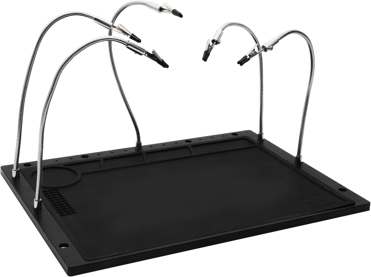 Kaisi Soldering Station Helping Hands with Soldering Mat, 5 Flexible Arms Third Hand Tool Heat-Resistant Silicone Solder Mat Base Soldering Kit Helping Hands for Soldering Repair Hobby Crafts Jewelry