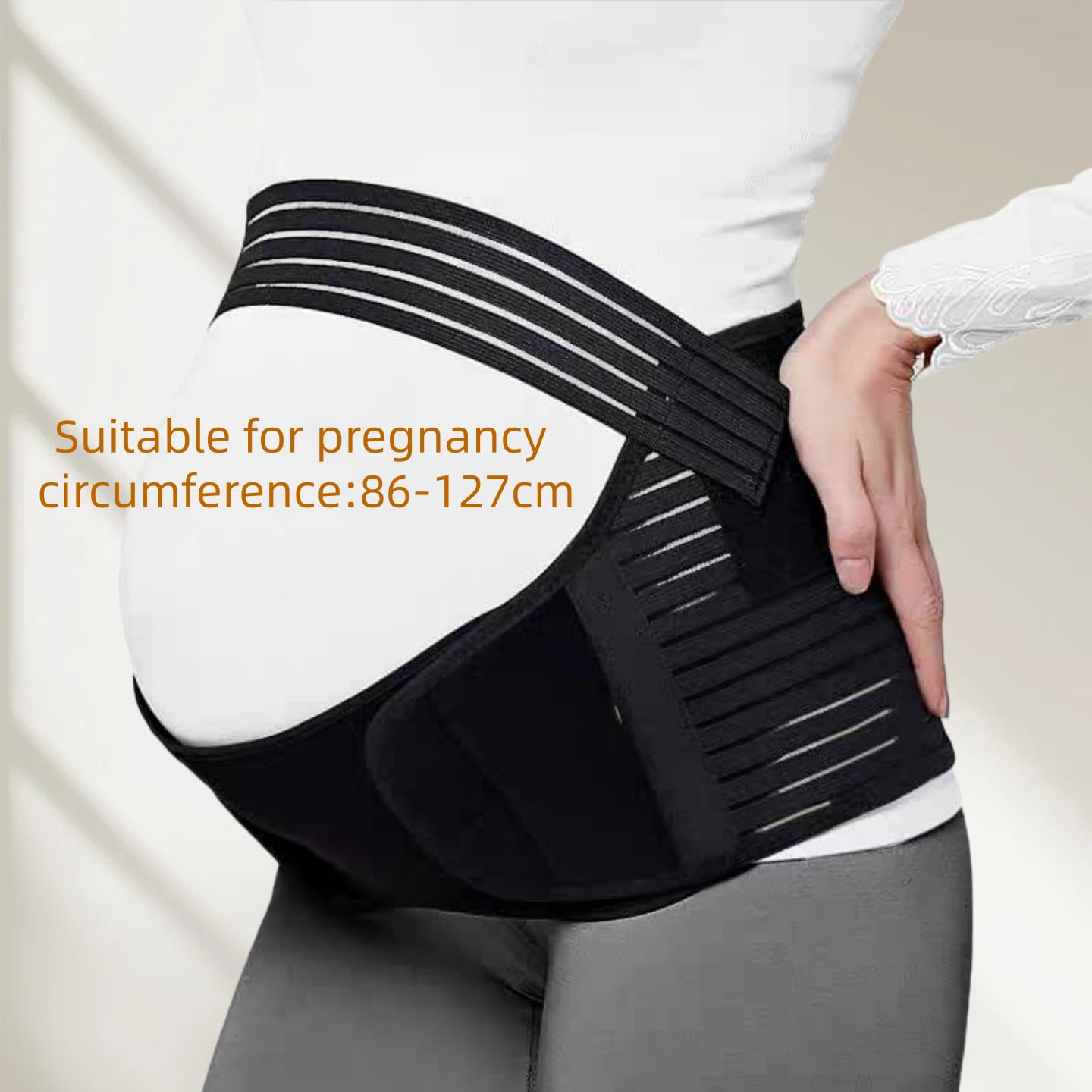 Maternity Belly Band Support, Breathable & Lightweight Abdominal Support with Back Brace, 3-In-1 Pregnancy Belly Belt for Mid to Late Term, Stylish & Durable Pregnancy Pressure Relief Band image number 1
