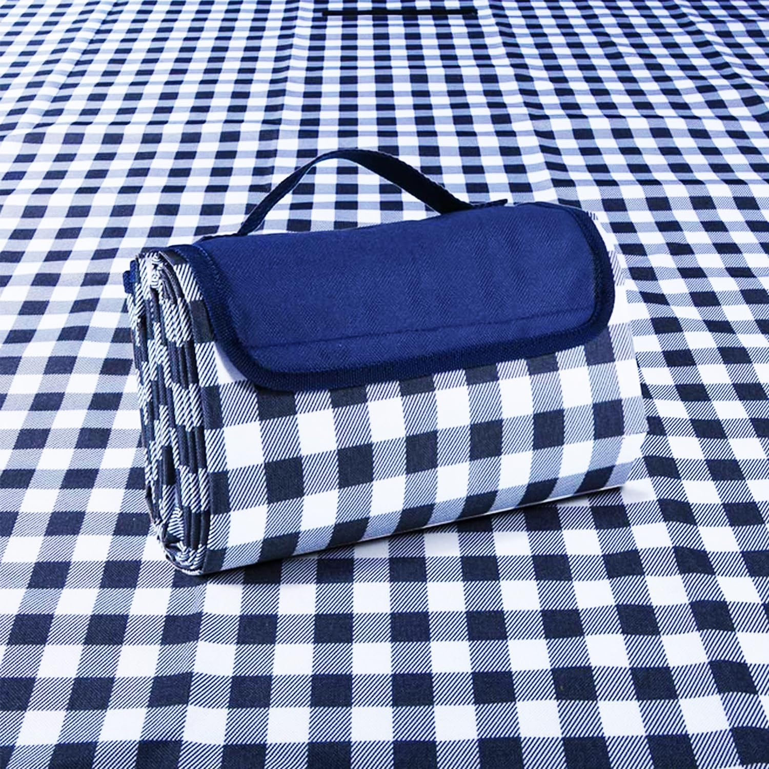 Oversized Waterproof Outdoor Picnic Blanket - Durable Oxford Fabric, Sandproof, Easy to Clean, Lightweight and Portable, Suitable for Beaches, Parks, Camping and Family Outings(200X200Cm，Coffee White)