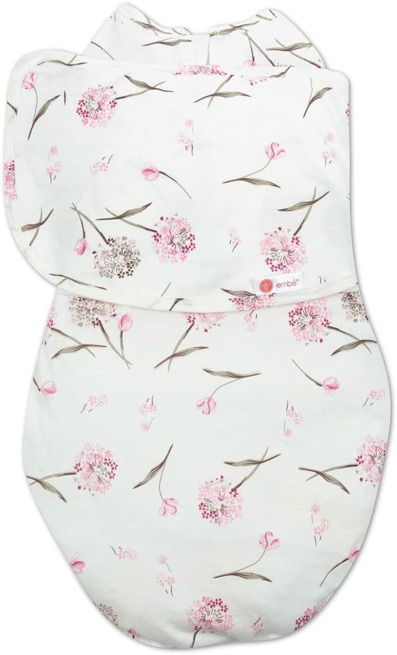 Emb&eacute; 2-Way Starter Swaddle Blanket, 2.5KG - 7 KG, 1.0 TOG, Nappy Change W/O Unswaddling, Legs in and Out Design, Warm up or Cool down 100% Cotton, 0-3 Months (Cloud)