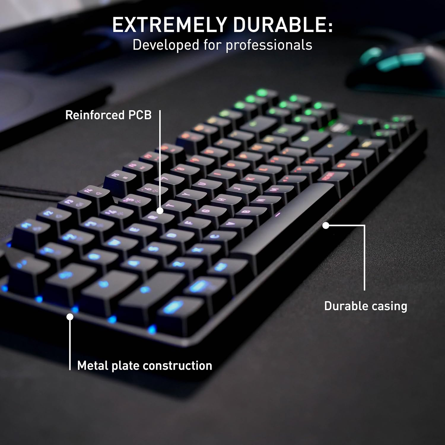 CHERRY XTRFY K4V2 TKL Wired Gaming Keyboard without Number Keypad, UK Layout (QWERTY), Customizable RGB Lighting, Mechanical MX2A RED Switches, Black image number 5