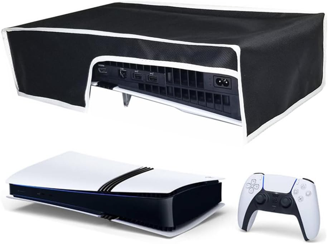 Cover Horizontal for PS5 Pro/Ps5 Slim/Ps5,Ps5 Console Protective Cover Horizontal Dustproof,Easy to Remove Custom Designed for PS5 Pro Console Disc Edition & Digital Edition (Black and White Line)