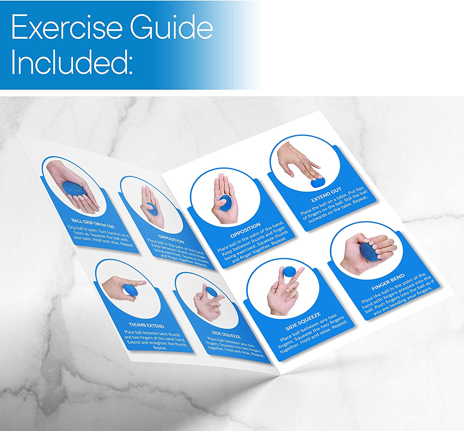 RMS 4-Pack Hand Exercise Balls - Physical & Occupational Therapy Kit for Strengthening Grip & Reducing Stiffness - Arthritis Pain Relief Exerciser for Rehabilitation, Fidget, Stress Relief