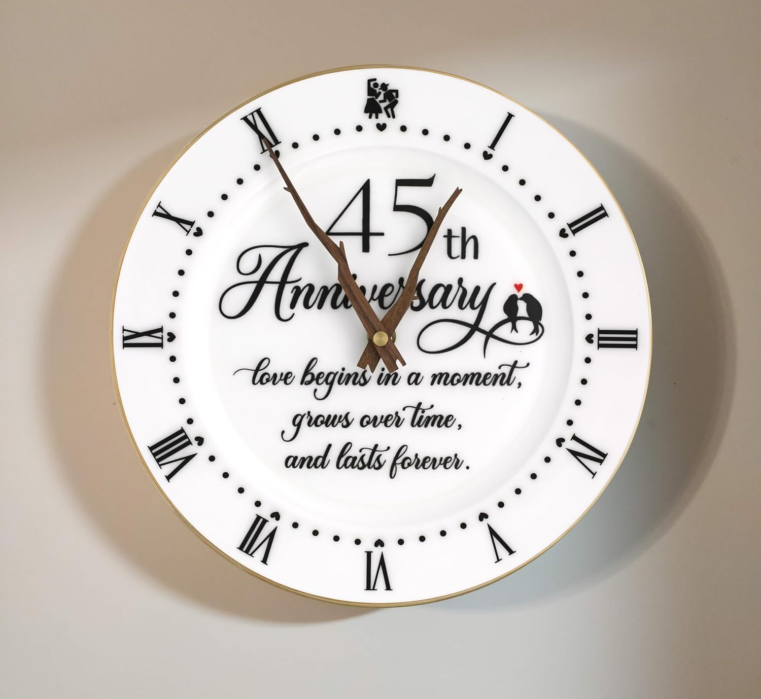Treble Bee Family Wall Clock -10 Inch Ceramic Clock Gifts for New Home House Warming Rustic Home Decor Vintage Decoration Time Spent with Family Is Worth Every Second Clock Large Roman Numerals Silent - White-40Y image number 5