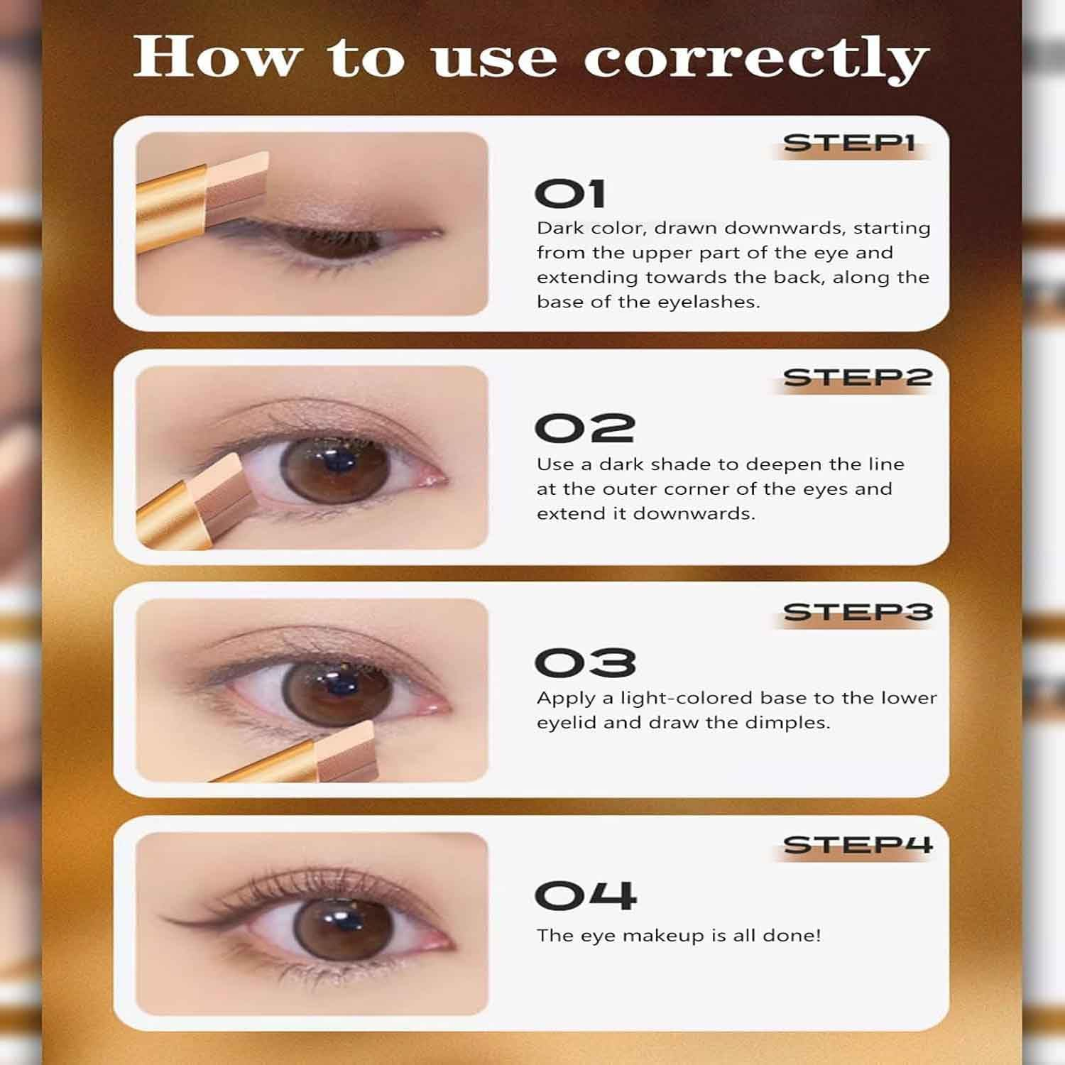 3-Color Gradient Eyeshadow Stick Set,Waterproof Long-Lasting Cream & Glitter Eyeshadow Sticks,For Day and Night,Portable Glitter Shadow,For Women (All, SIZE) - 2 image number 6