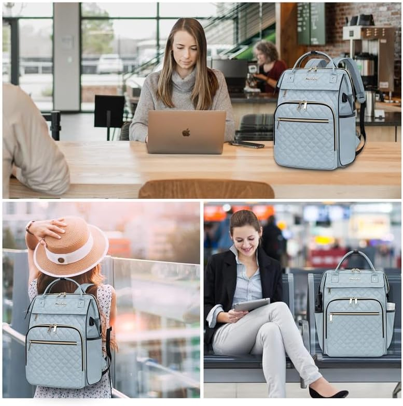 EMPSIGN 15.6-16.2 Inch Laptop Backpack for Women Men Water Repellent Back Pack with USB Port & RFID Blocking, Casual Light Weight College Student Book Bag for Travel School Work image number 1