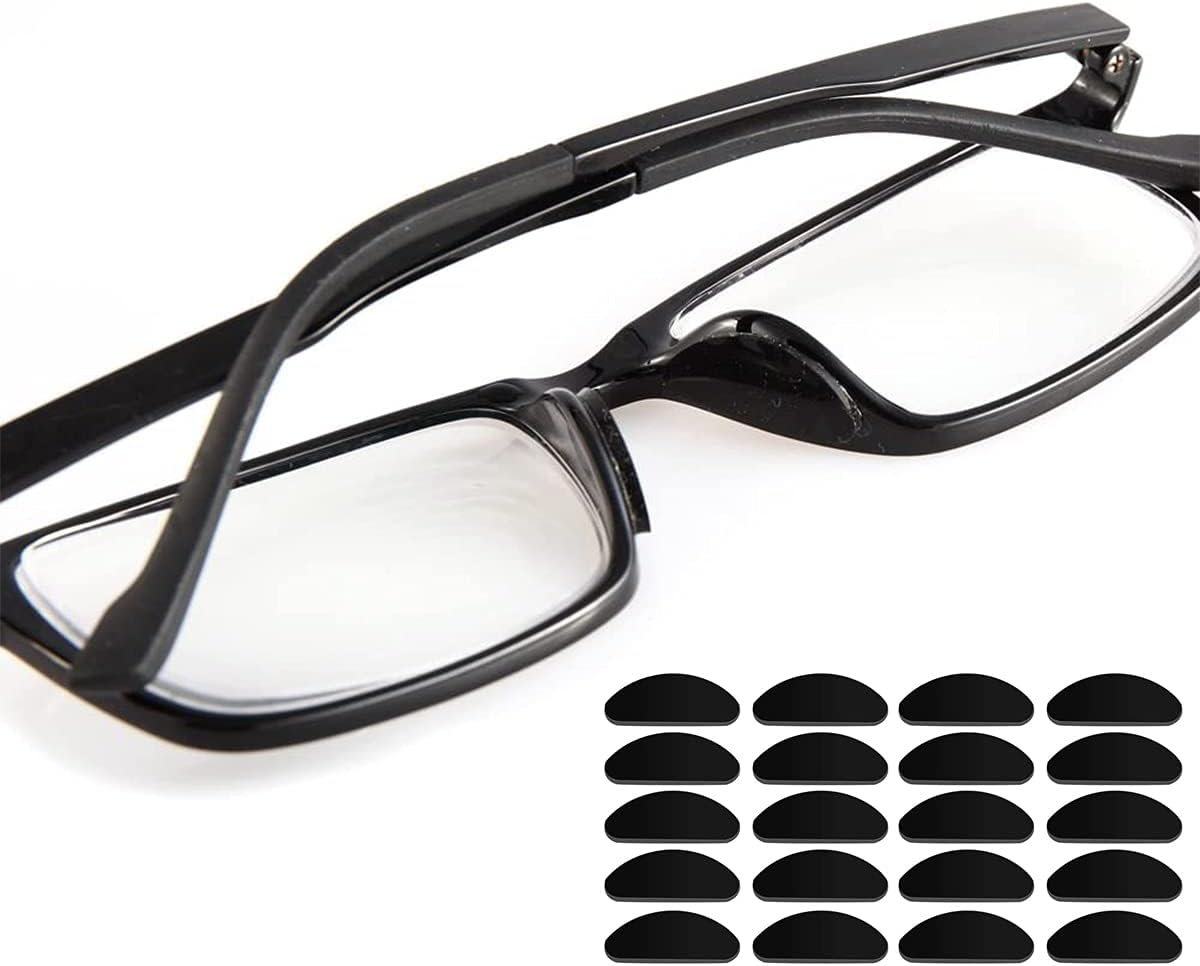 Silicone Nose Pads, 40 PCS Adhesive Anti-Slip Eyeglass Nose Pads for Glasses, Sunglasses (Clear & Black) image number 3