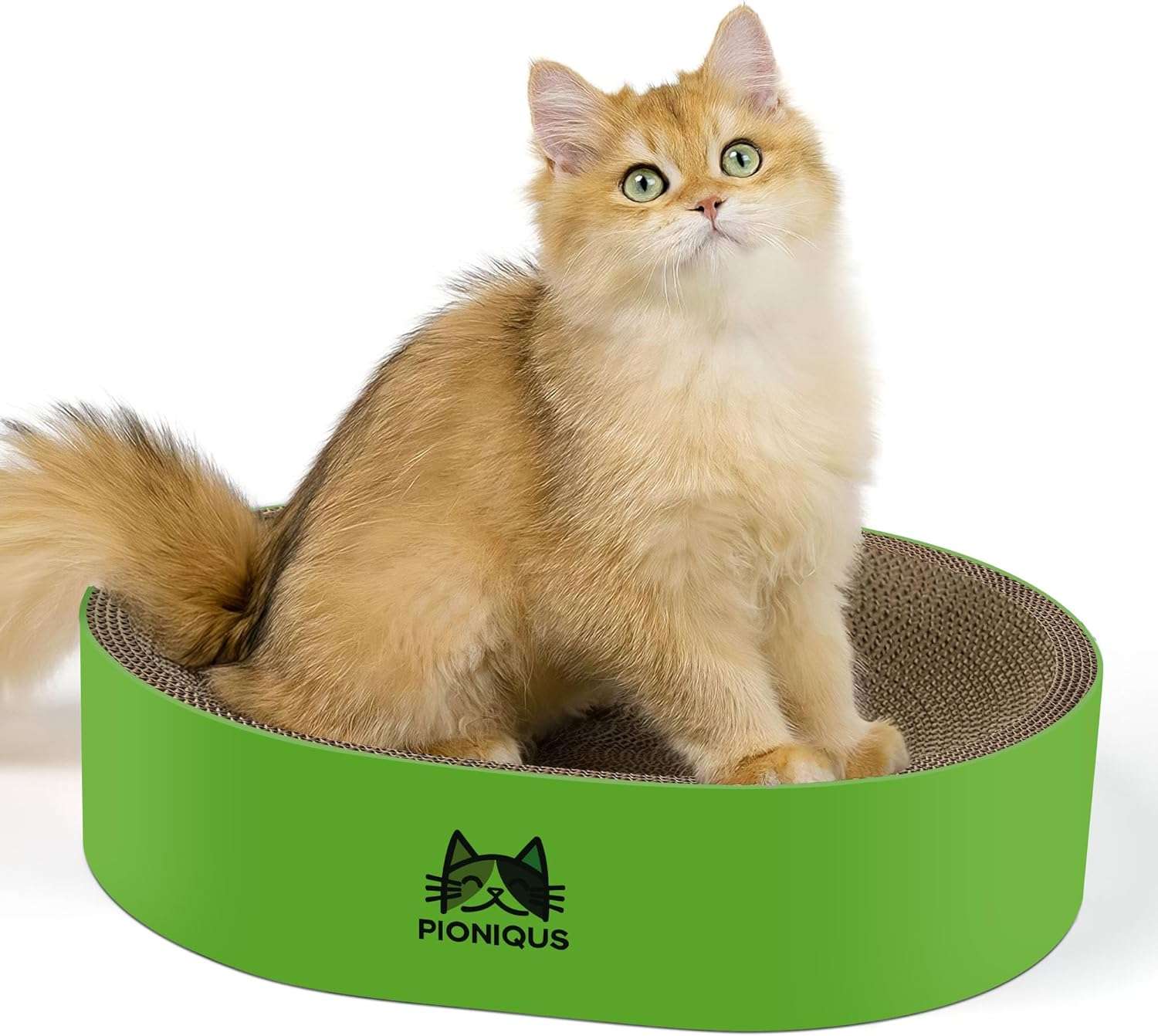 Upgraded Cat Scratcher Cardboard Bed Oval Cat Lounge 42Cm for Indoor Cats, Durable Corrugated Scratch Pad & Nest, Furniture Protector Kitty Scratching Couch image number 4