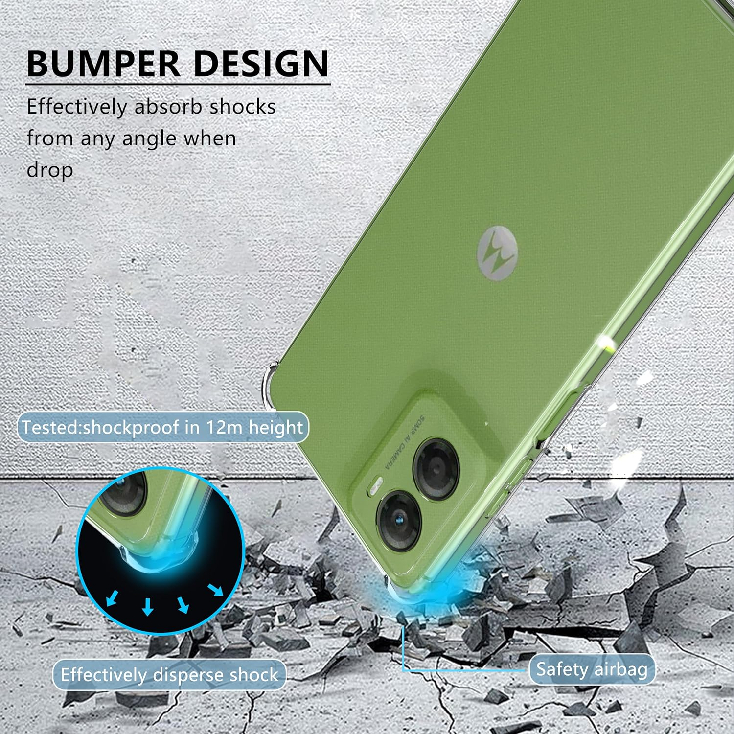 Anoowkoa Mobile Phone Case for Motorola Moto G06/Moto G06 Power Case + 2 Pieces Moto G06/G06 Power Tempered Glass Screen Protector [Transparent Silicone] [Shockproof Scratch-Resistant] Thin image number 1